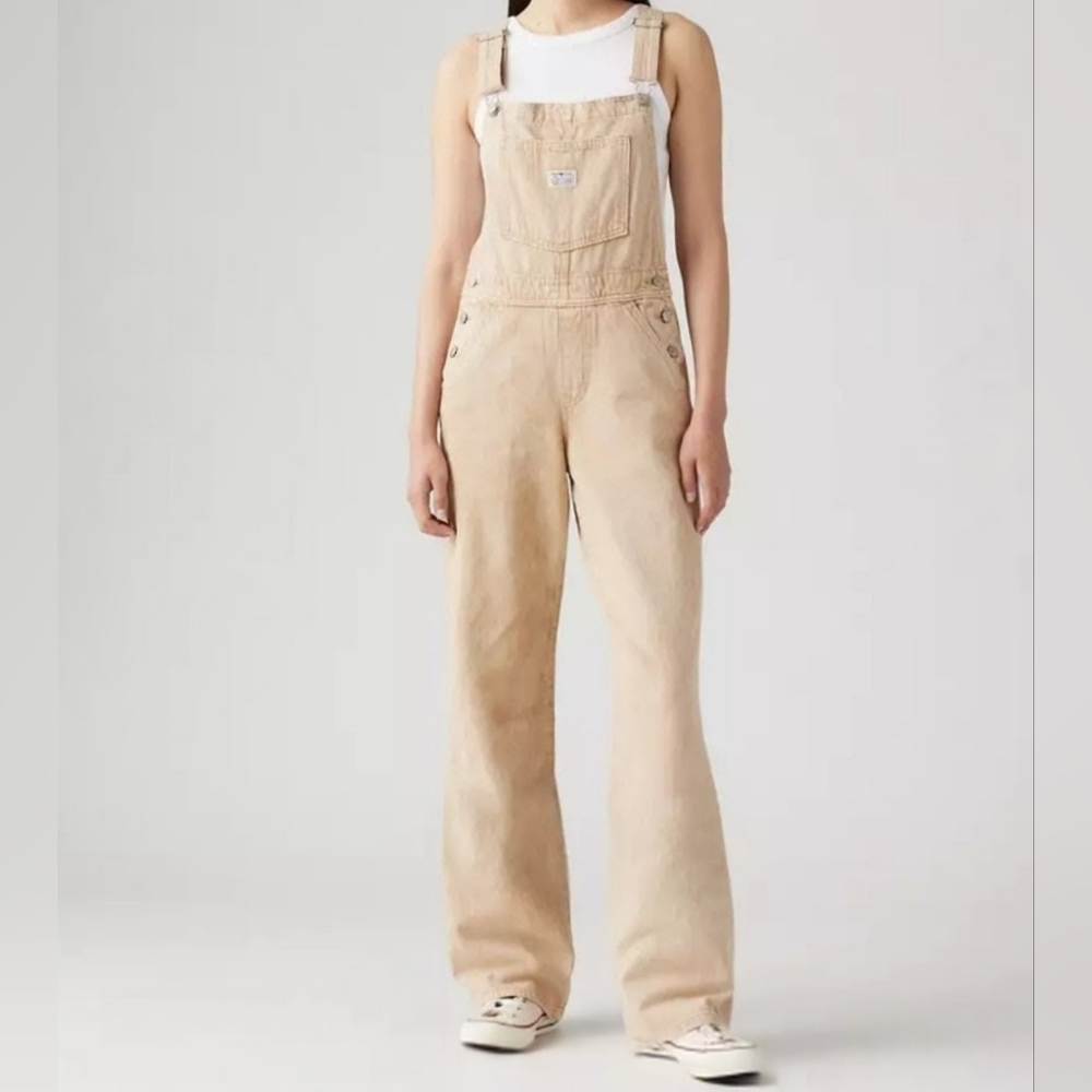 Levi's Beige/ Tan BAGGY Overalls NWOT